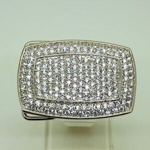 Silver Crystal Belt Buckle